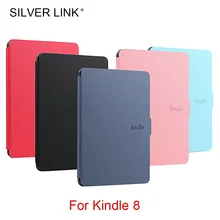 Серебряная Ссылка умный защитный чехол для Amazon Kindle 8 чехол 8-го поколения E-reader pu кожаный чехол Авто Пробуждение/сон KC0008
