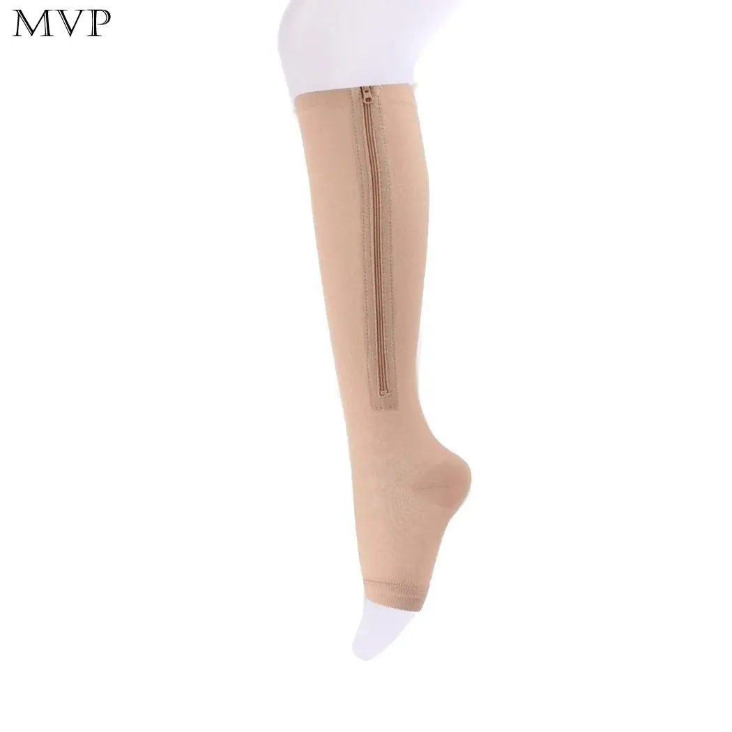 

Women Open Toe Compression Knee Socks Zip Support Casual, Sport, Outdoor Spring, Summer, Autumn Stockings