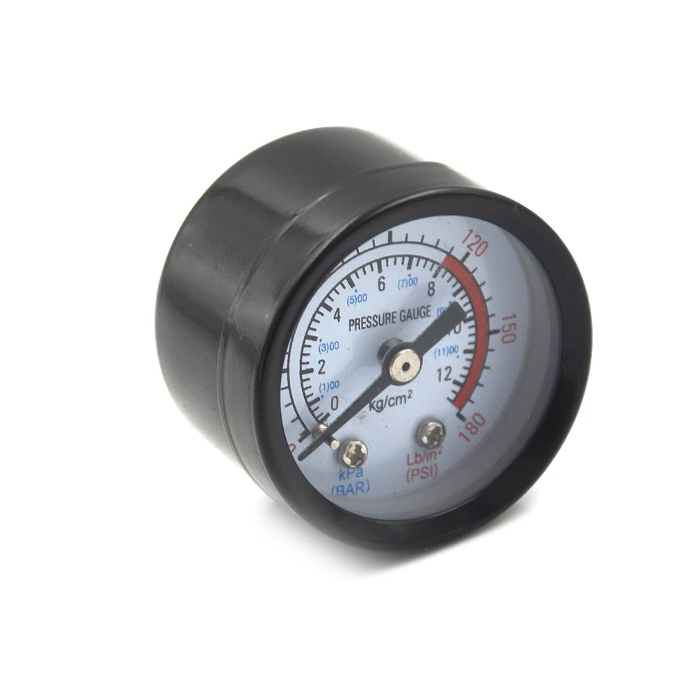 

Bar Air Pressure Gauge 10mm 1/4 BSP Thread 0-180 PSI 0-12 Manometer Double Scale For Air Compressor Iron 4.1 x 2.5cm