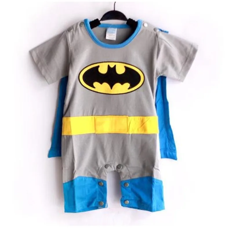 

1 Set Short Sleeve Superman&Batman&Super Girl Baby Romper with Dress Smock Infant Cloak Jumpsuit infant Costume 3 Styles