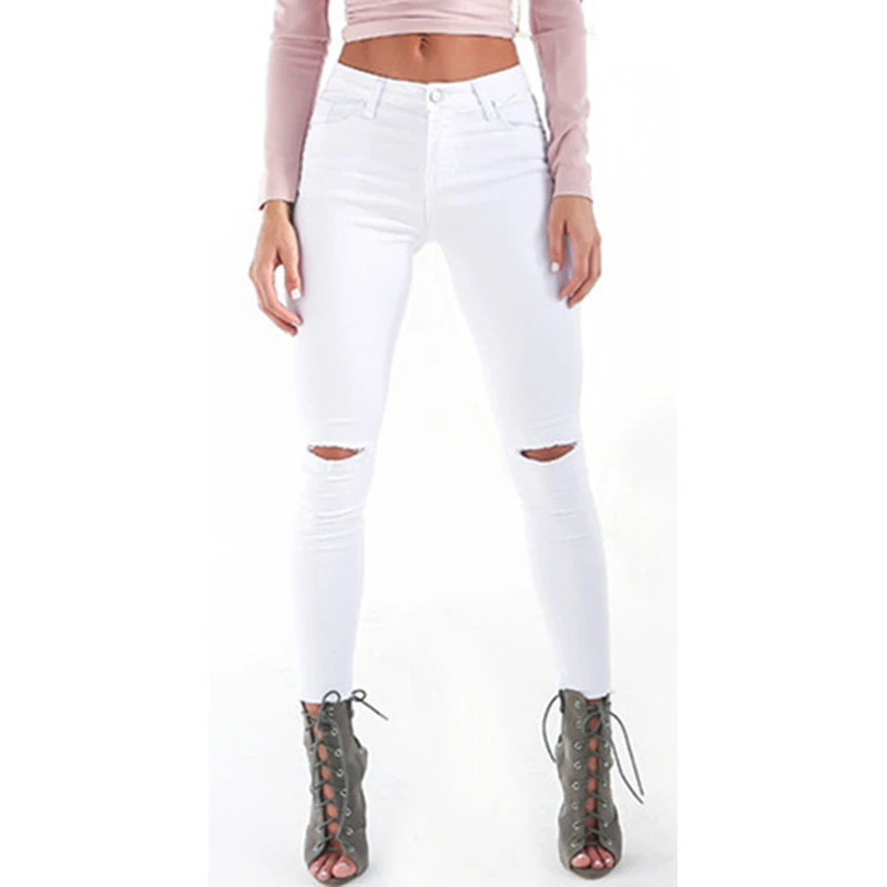 womens white denim jeggings