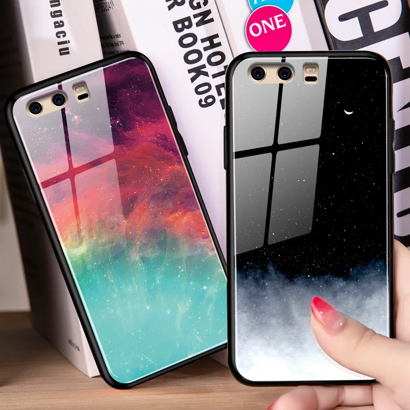 

Starry sky Tempered + Glass Cover For Huawei Y9 2018 2019 Nova 3 3i 4 P10 P30 P20 P9 Plus Mate 20X 9 10 20 Lite Pro P Smart Case