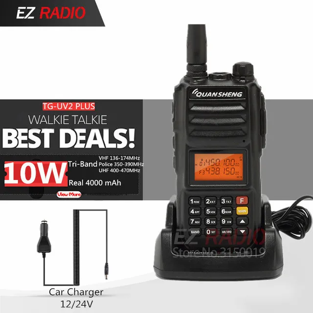 Высокое качество 10 Вт Радио км Quansheng TG-UV2 плюс 5 полосная рация walkie PTT SP