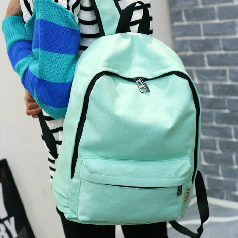 

Korean Style Canvas Backpack Simple Schoolbag Laptop Bag for Girls Boys Teenagers Casual Pack Large Travel Bag Packsack Knapsack