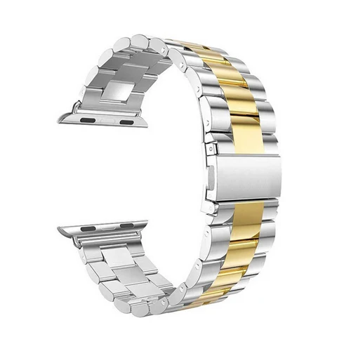 silver gold Сопутствующий браслет, ремешок для apple watch 4 5 apple watch, ремешок 42 мм, 38 мм, Версия 44 мм 40 мм наручных часов iwatch серии 5/4/3/2/1 браслет для наручных часов из нержавеющей стали - Цвет ремешка: silver gold
