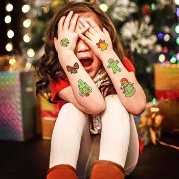 

Cartoon Pumpkin Skull Bat Halloween Santa Claus Deer Xmas Glow Tattoos Sticker Costume Makeup Party Decor Fluorescence Sticker