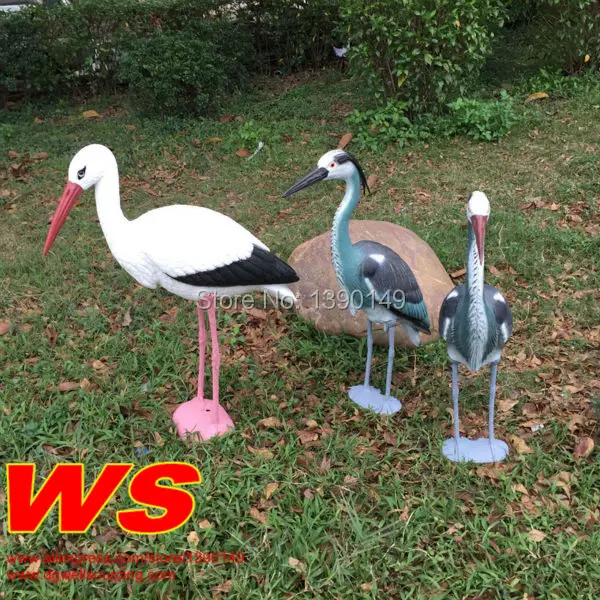  Beautiful Decorative For Your Fantastic Garden Yard Plastic Stand Bird Animal Outdoor Landscape Lawn ornament Artifical Crane  