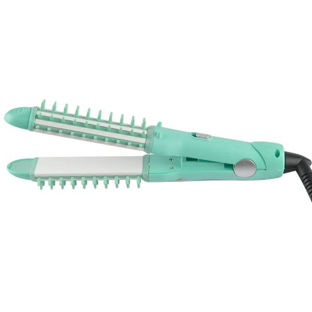 Мини портативные женские инструменты для завивки, выпрямления волос 3 в 1 керамические инструменты для укладки волос плоская железная щетка для укрепления волос(зеленый