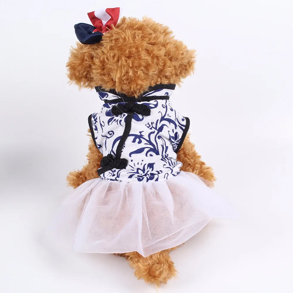 PipiFren/платья для собак в китайском стиле; кружевная Свадебная юбка принцессы для домашних животных; вечерние платья-пачки; одежда для кошек и собак; vestidos perrita
