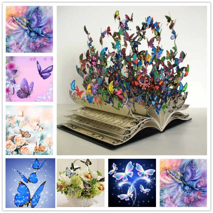 

New Style 5D DIY Diamond Painting Animal Diamond Mosaic Butterfly Diamond Embroidery Full Set Needlework Kits Mother's day Gift