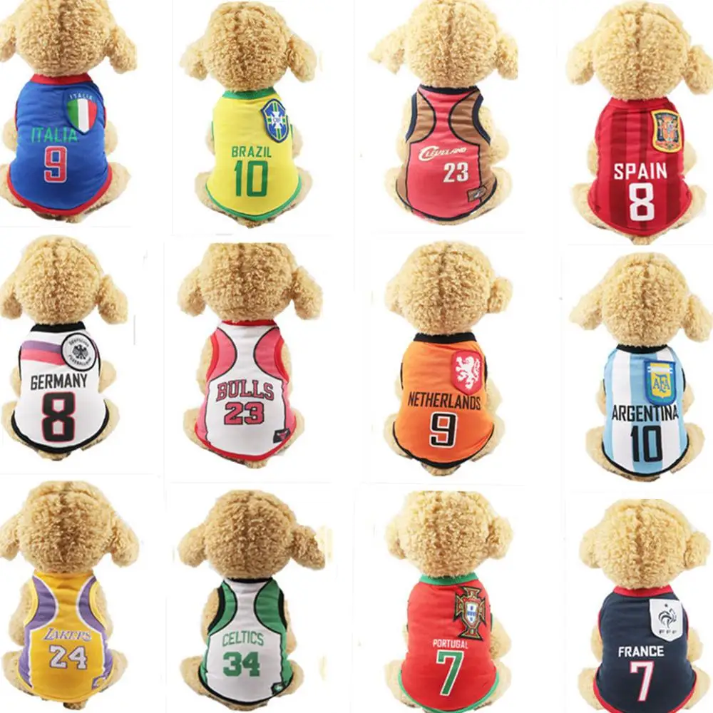 

Sports Dog Vest Cat Shirt Pet Clothing Summer Cotton Sweatshirt Football Chihuahua Tshirt Puppy Vest Yorkshire Terrier Clothes