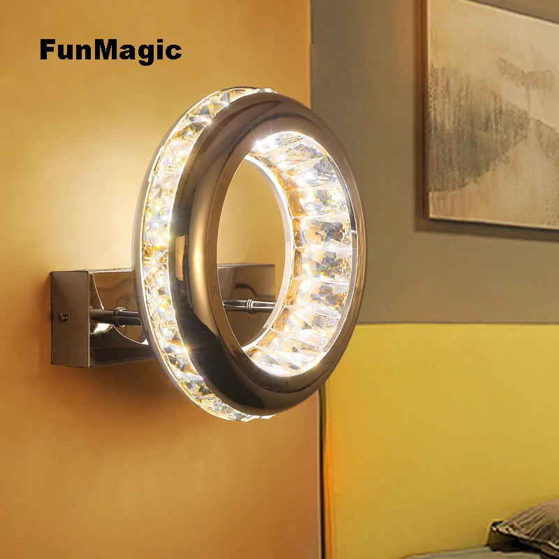 

Post-modern Ring Crystal LED Wall Lamp Bedside Light Front Mirror Light Corridor Lighting Wall Mounted Sconces LED Ceiling Light
