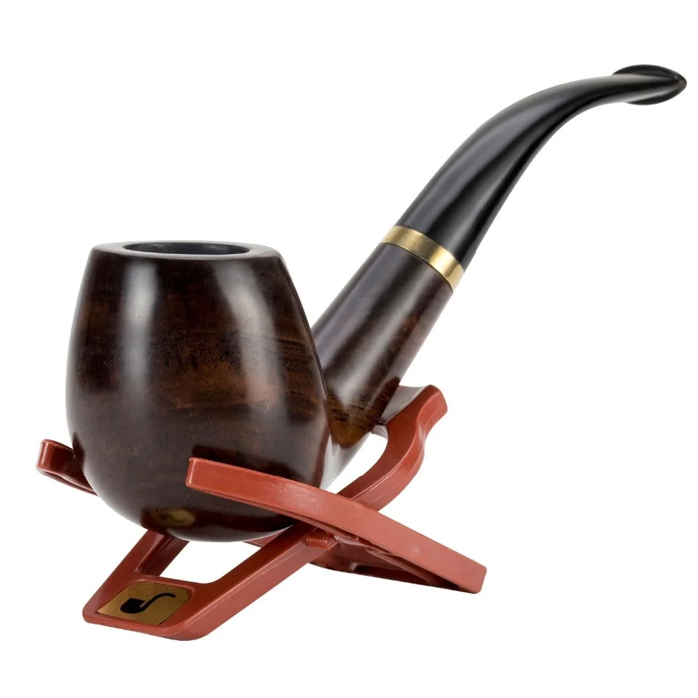 Scotte Tobacco Pipe Handmade Ebony Wood root Smoking Pipe Gift Box and