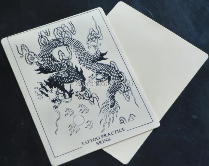 

100Pcs Rubber Fake Dragon Style Tattoo Practice Skin For Tattoo Supply