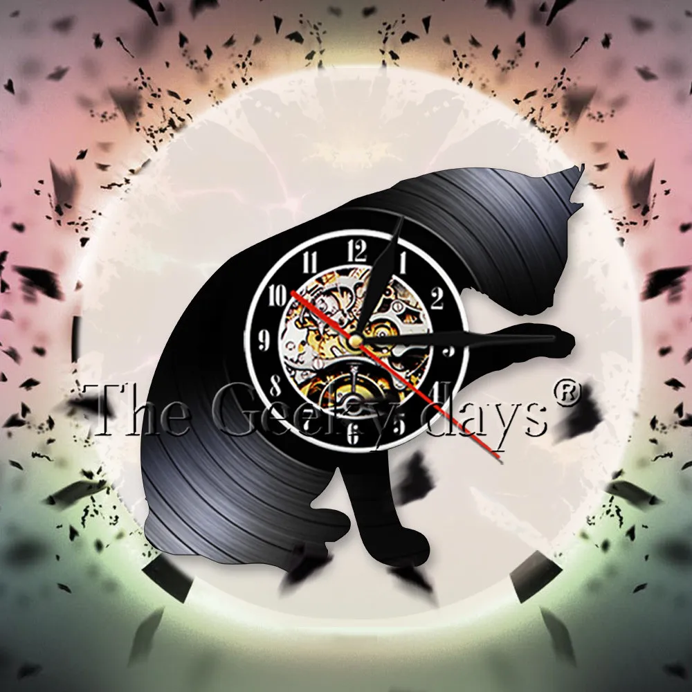 Настенные часы с изображением кошки винтажные настенные 3d-часы виниловой