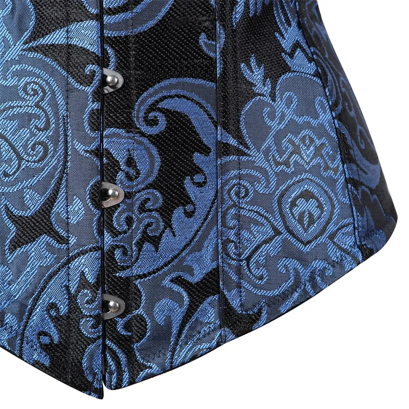 Женский атласный корсет на талии синий серый шнуровке с завязками груди