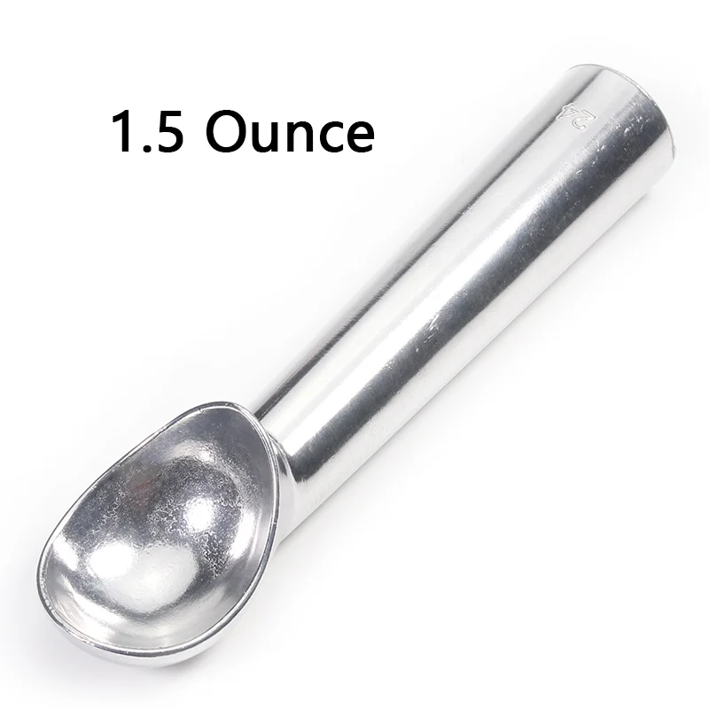 Non-Stick Anti-Feeze Ice Cream Scoop with Unique Liquid Filled Heat Conductive Handle Simple One Piece Aluminum 1.5 and 2 Ounce