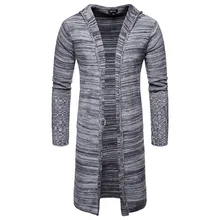 Мужское облегающее пальто, зимняя мужская куртка с длинным рукавом, Тренч, стильный кардиган, вязаный теплый трикотаж, куртки для мужчин, пальто серого цвета