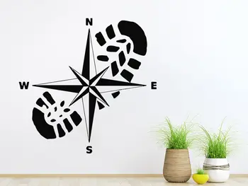 

Compass Rose Wall Decal Nautical Decor Compass Footprint Navigate Ocean