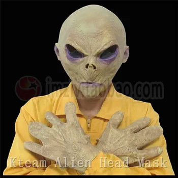 

Free shipping Party Cosplay Scary Latex Face Mask Alien Extra Terrestrial Party ET Horror Rubber Latex Masks For Halloween Mask