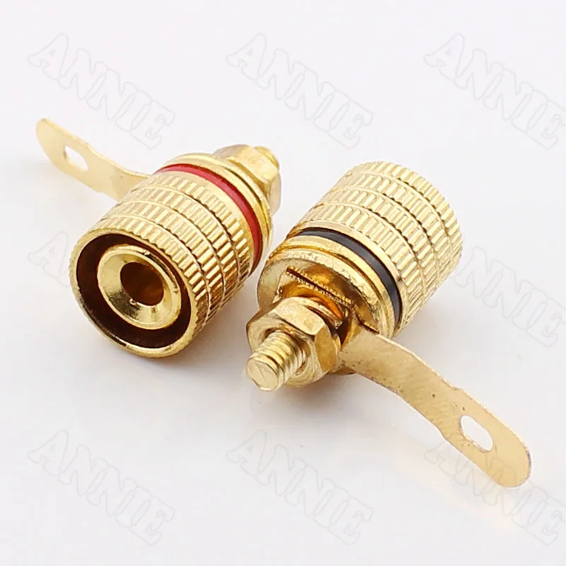 

50pcs/lot Audio Wire Socket Trench Excavated Straight Burr Gold Plated Plug Connector