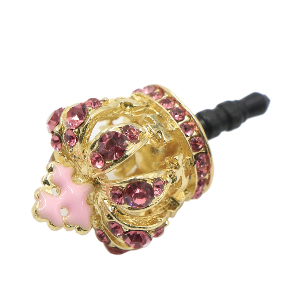 New Lovely Three-dimensional Cross Crown phone Anti-dust Headphones Dustproof Plug Universal Mobile Phone Earphone Dust Plug