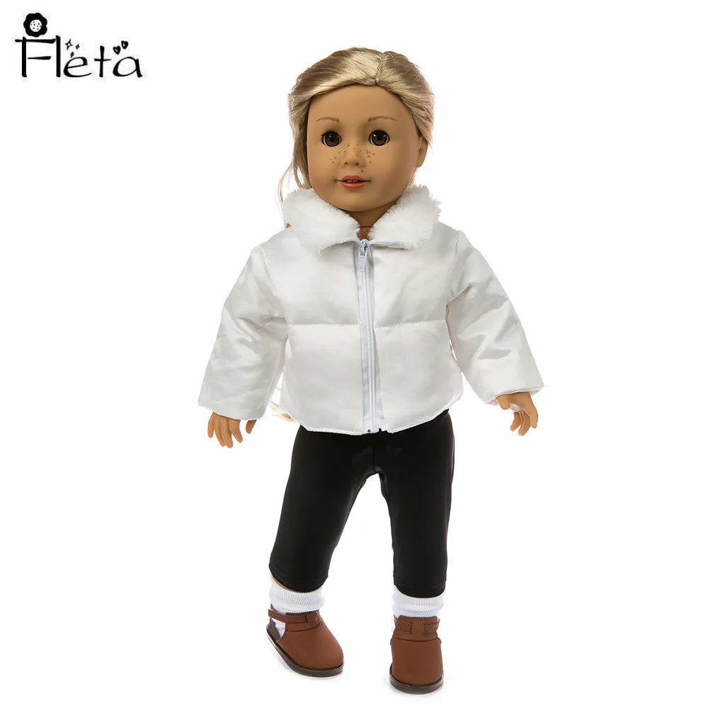 

2018 Winter New Doll Clothes White Down Jacket for 18-inch American Dolls for Kids' Best Gifts