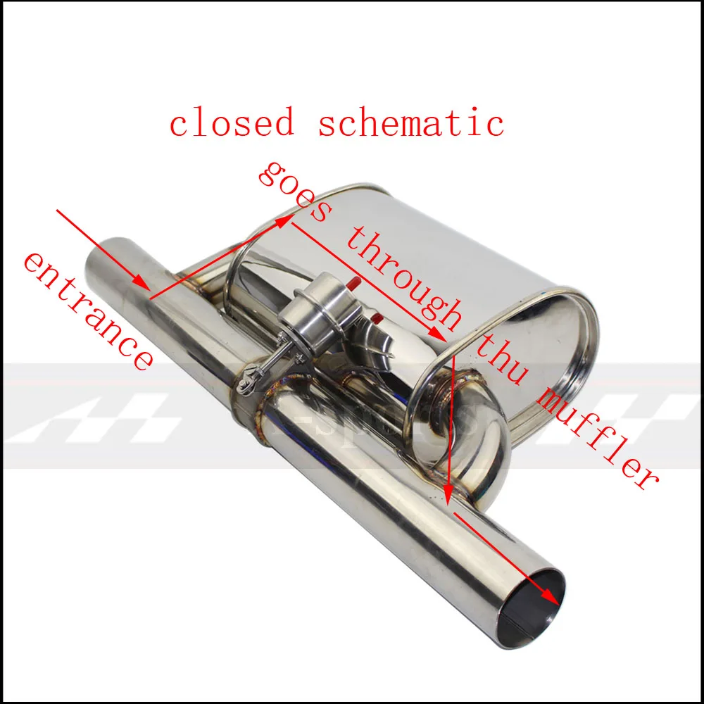 Автомобильный клапан выхлопной трубы Вакуумные переменные глушители нержавеющая сталь Универсальный 51 мм 63 мм 76 мм Т Форма дистанционное управление глушитель
