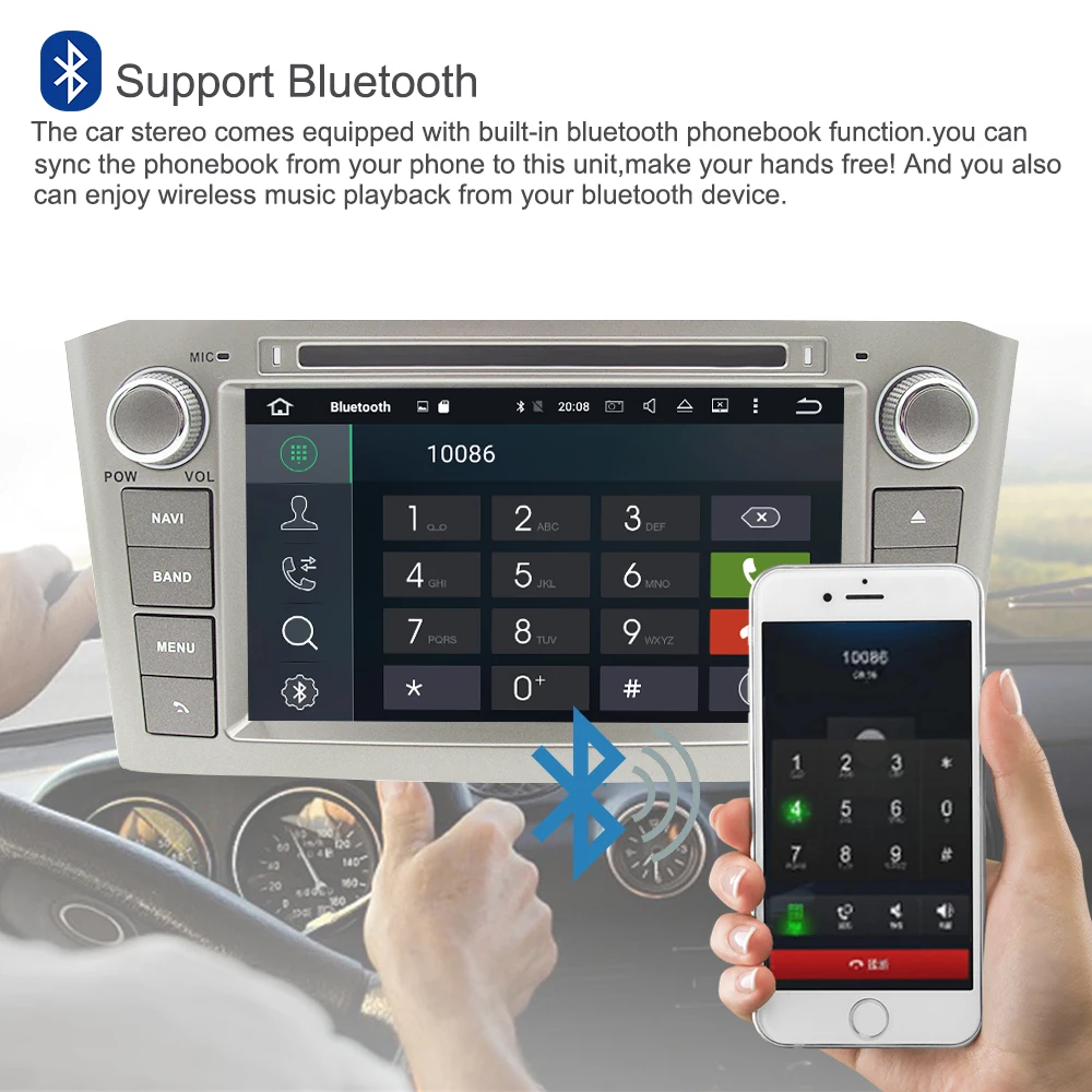 Top Support Apple Carplay Android 8.0 Car DVD GPS Multimedia Player For Toyota Avensis T25 2003-2008 Auto Navigation radio Stereo 3
