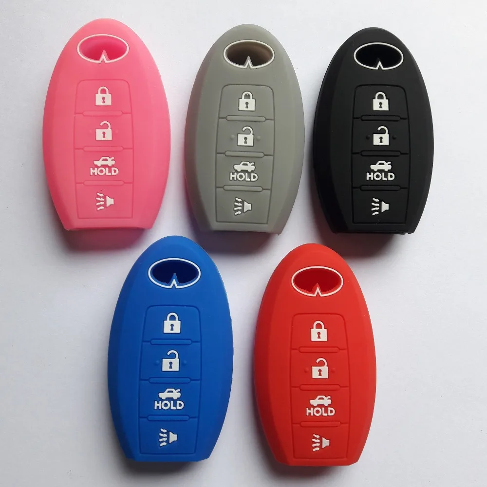 10pcs Key FOB Holder For Infiniti Silicone Case Cover G35 G37 M35 M45 QX56 EX FX QX JX Smart Key