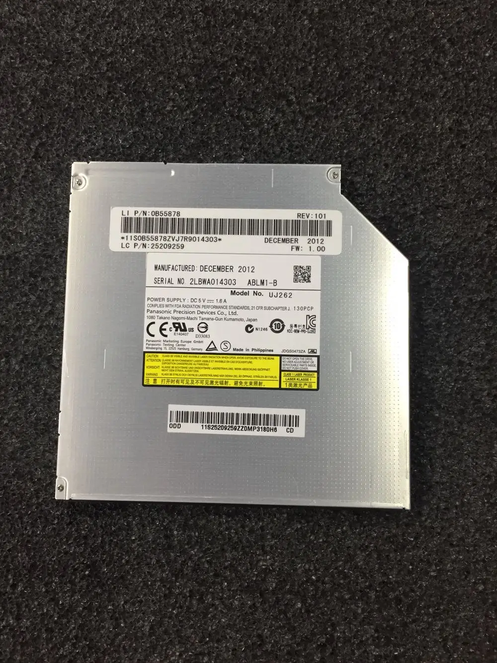 Для Panasonic ультратонкая синяя горелка UJ252 UJ262 UJ272 BD-RE drive SATA 9,5 мм 3D Blu-ray диск оптические диски