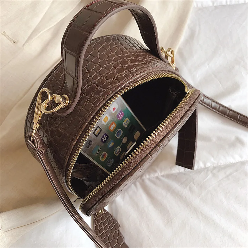  TOYOOSKY Brand Designer Women Mini Round Bags Crocodile Pattern Messenger Bag Circle Lady Top-handl - 32973106274