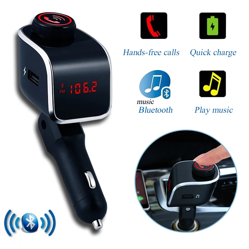 Автомобильный fm-передатчик автомобильный Bluetooth Mp3 передатчик Hands-free вызов fm-карта музыкальный плеер USB Автомобильное зарядное устройство Поддержка U диск/TF карта