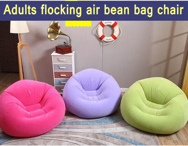 Flock Pvc Soft And Comfort Bean Bag Chair Inflatable Air Office Flock Pvc Soft And Comfort Bean Bag Chair Inflatable Air Office Recliner Living Room