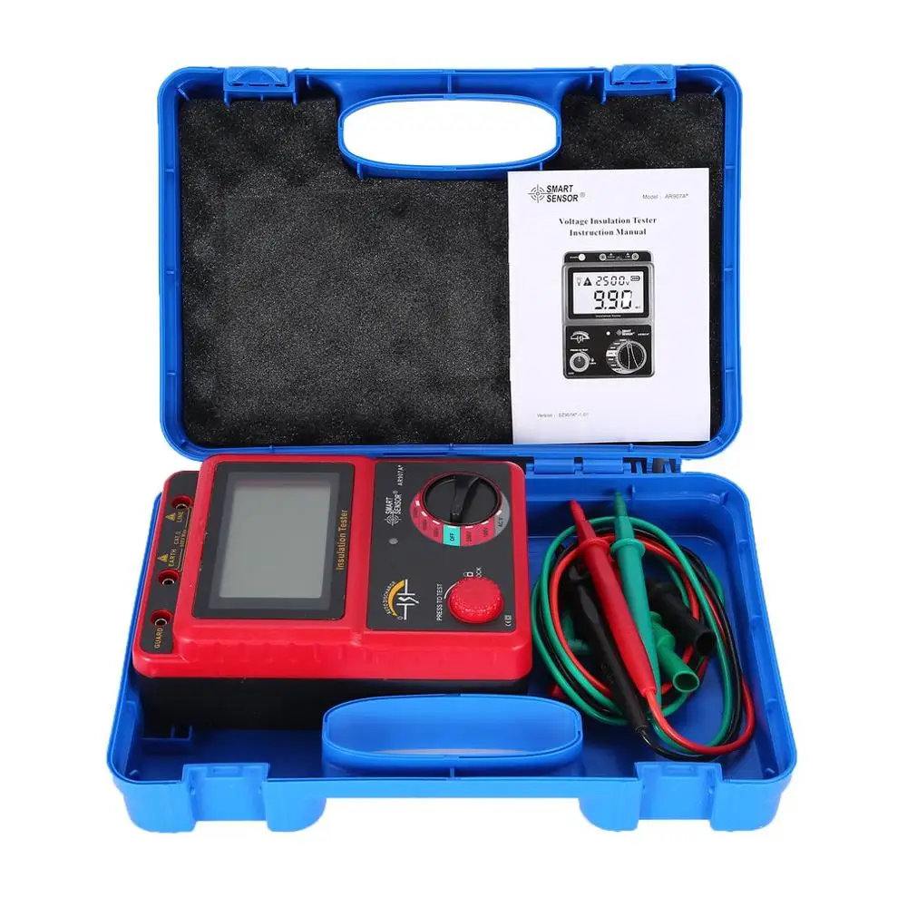 SMAER SENSOR AR907A + 100 2500 В меггер тестер сопротивления заземления мегомметр AC/DC