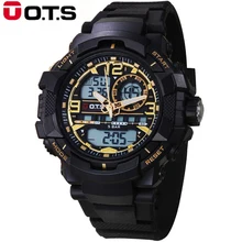 OTS Pantalla Dual Relojes Top Brand Militar digital de reloj Analógico reloj de Cuarzo de doble pantalla Reloj Deportivo Para Hombres Dia relojes de pulsera