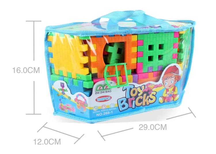108 штук детские игрушки Кирпичи разноцветный большой размер пластиковый домик игра-головоломка ребенок edaucatial игрушки