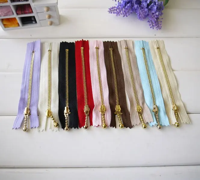 golden teenth water-drop slider short zippers 15cm with 7 optional colors for macaron bags wallet craft sewing