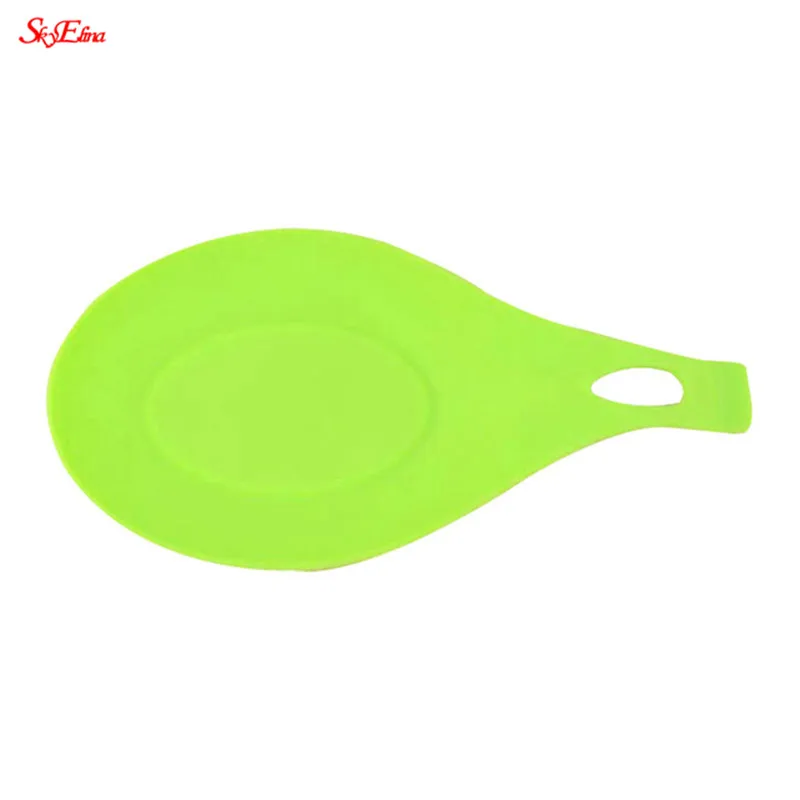 1Pcs Silicone Spoon Rests Silicone Heat Resistant Placemat Drink Glass Coaster Tray Spoon Pad Kitchen Tool 5ZCF419