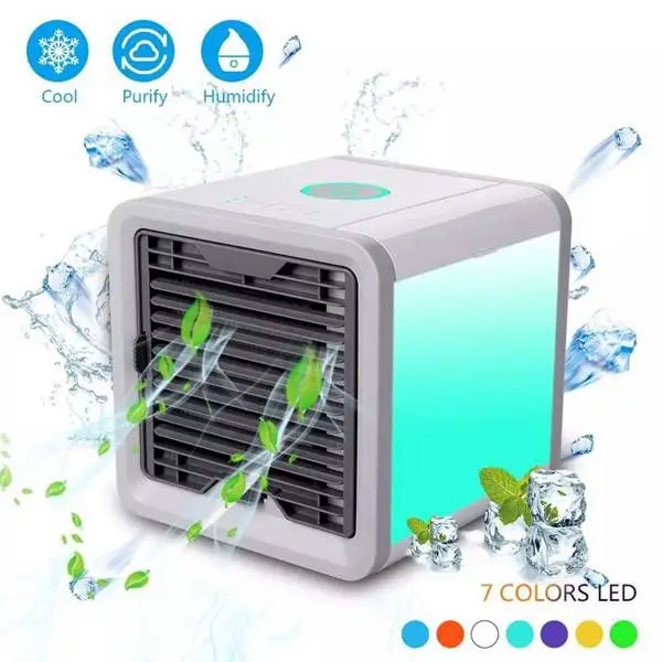 

Mini USB Portable Air Conditioner Humidifier Purifier 7 Colors Light Desktop Air Cooling Fan Air Cooler Fan For Office Room