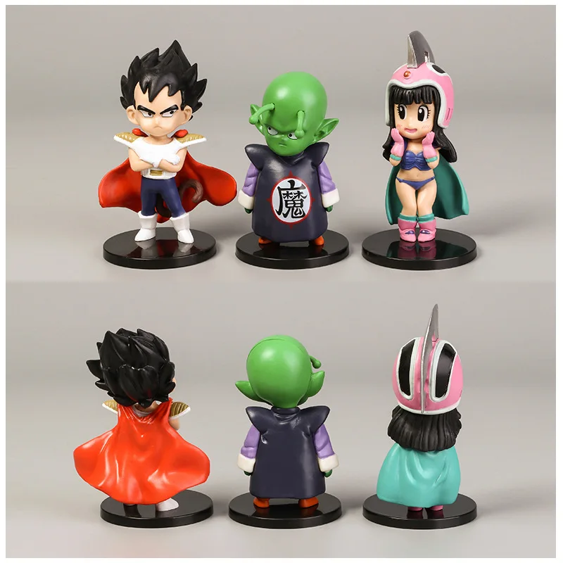 6Pcs Amine Figma Mini Dragon Ball Z GOKU Golden FRIEZA GREAT VEGETA APE Vinyl Action Figure Collectible Model Toy