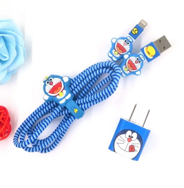 Фиолетовый USB кабель для передачи данных, защитный чехол, устройство для сматывания кабеля, шнур, органайзер, обертывание, зарядное устройство, наклейка для iPhone 5, 5S, 6, 6 s, 7s - Цвет: Фиолетовый