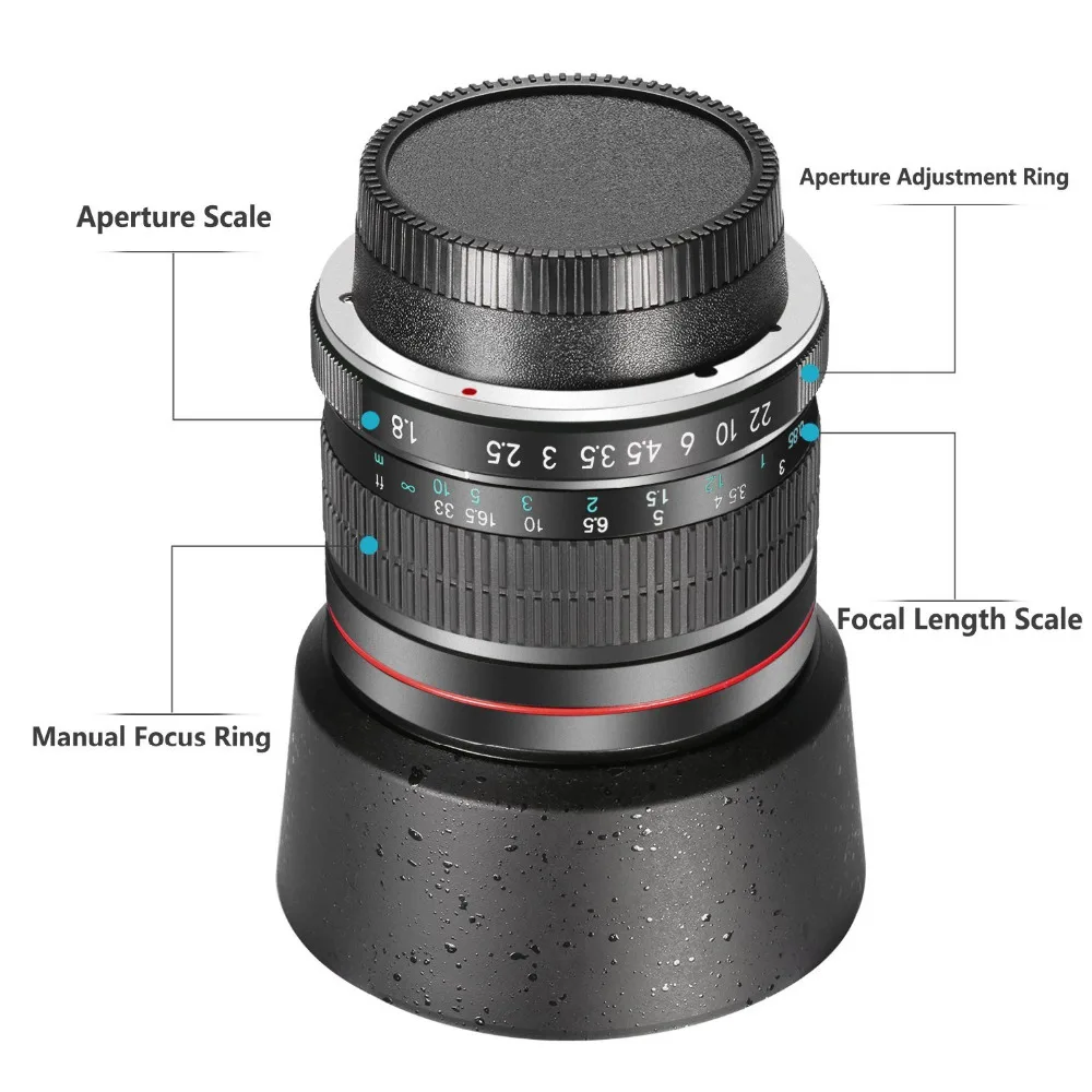 Neewer 85 мм f/1,8 ручная фокусировка асферический Средний телеобъектив для APS-C DSLR Nikon D5, D4s, D4, D3x, Df, D810, D800, D750