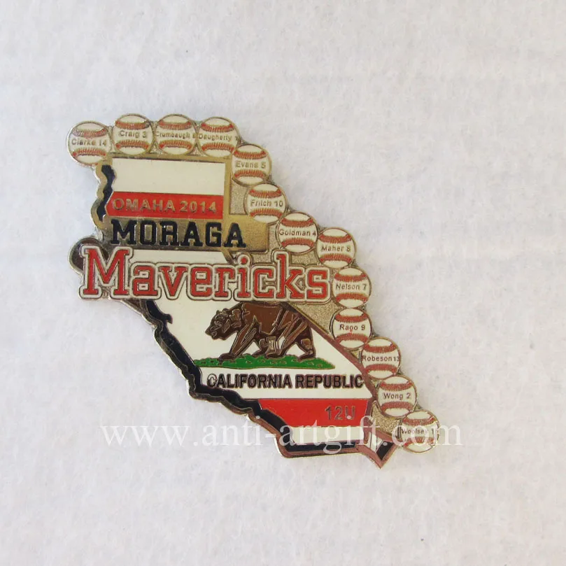 

Customized soft enamel metal badges gold plated