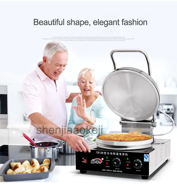 Нержавеющая сталь коммерческих электрический выпечки сковородка для блинов машина бытовой ручной блин 220 в 3000 Вт 1 шт