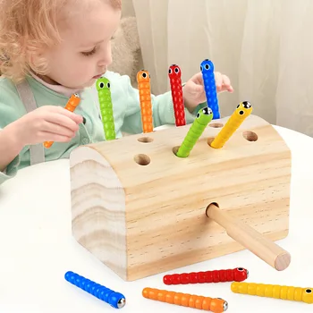 

Baby Toys 3D Puzzle Wooden Snatch Game for Children Catch Bugs Game Kids Grasping Ability Montessori Educational birthday gift