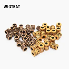 10 шт. Пластик, подвязанные лентой, с объемной волной, приблизительно 5/4 мм Внутреннее отверстие плетеная косичка аксессуары дерево Цвет Бусины бусины для дредов манжеты зажимы