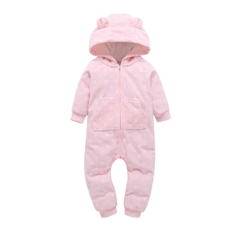 Otoño Invierno recién nacido Bebé Ropa polar mono niños mameluco con capucha monos a rayas bebé Bebe Menino Macacao