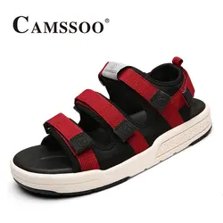 2019 Мужская обувь camssoo лёгкие дышащие воды обувь уличные сандалии быстросохнущая пляжная обувь Цвет Красный для мужчин Бесплатная доставка