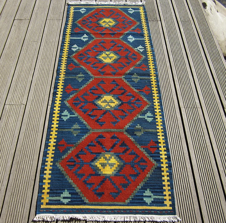 

Kilim Kerim handmade wool carpets woven tapestry tablecloths cushion exotic national wind Pakistan unique gc149-30